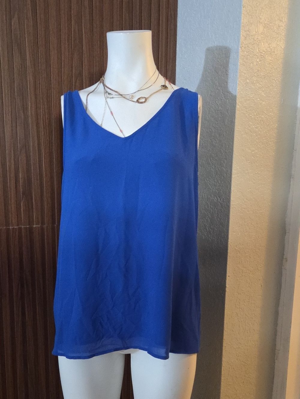 Naked Zebra White Stag Royal Blue Tank Top Large Sz[1478]